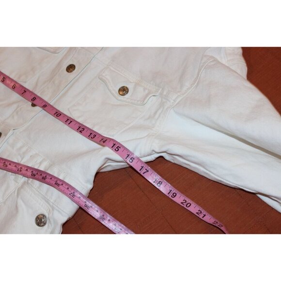 Zara Womens White Denim Shirt Dress With Button Front & Adjustable Waist - Size - Picture 9 of 10